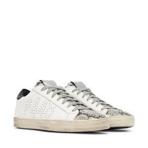 P488 John Low Top Sneaker with embossed python print